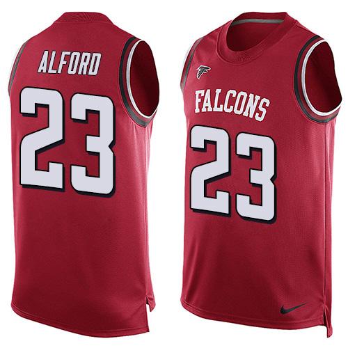 Mens Atlanta Falcons 23 Robert Alford Red Hot Pressing Player Name Number Nike Nfl Tank Top Jersey
