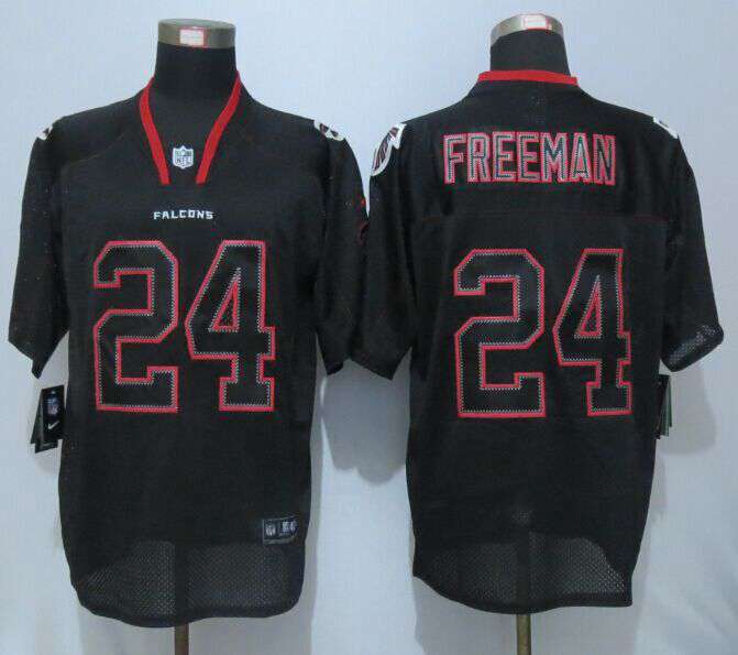 Mens Atlanta Falcons 24 Devonta Freeman Lights Out Black Elite Jersey