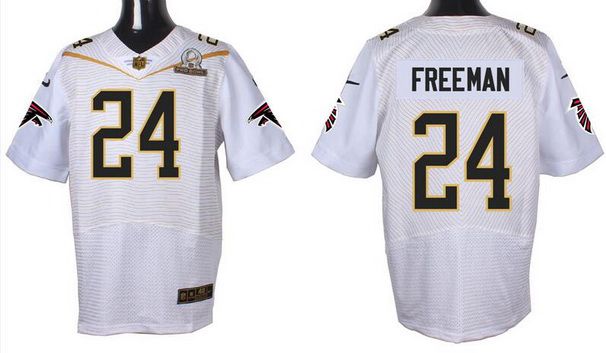 Mens Atlanta Falcons 24 Devonta Freeman White 2016 Pro Bowl Nike Elite Jersey