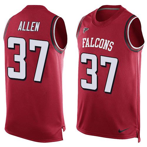 Mens Atlanta Falcons 37 Ricardo Allen Red Hot Pressing Player Name Number Nike Nfl Tank Top Jersey