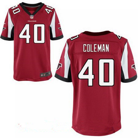 Mens Atlanta Falcons 40 Derrick Coleman Red Team Color Stitched Nfl Nike Elite Jersey