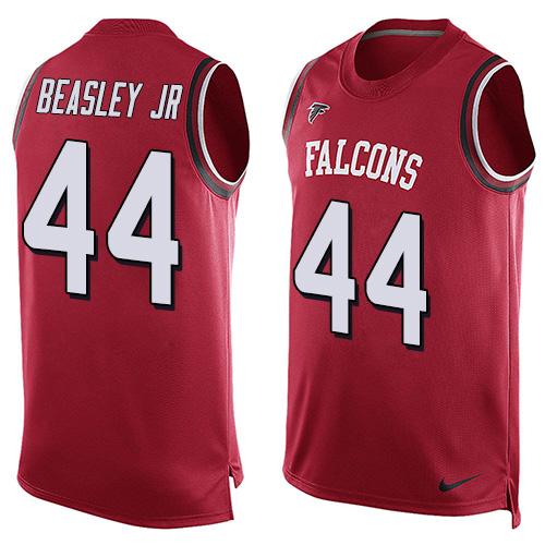 Mens Atlanta Falcons 44 Vic Beasley Jr Red Hot Pressing Player Name Number Nike Nfl Tank Top Jersey