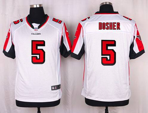 Mens Atlanta Falcons 5 Matt Bosher White Road Nfl Nike Elite Jersey