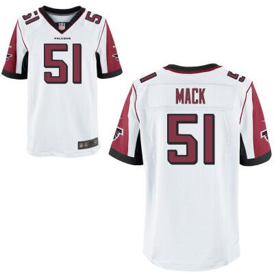 Mens Atlanta Falcons 51 Alex Mack White Road Nfl Nike Elite Jersey