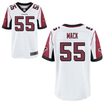 Mens Atlanta Falcons 55 Alex Mack White Road Nfl Nike Elite Jersey