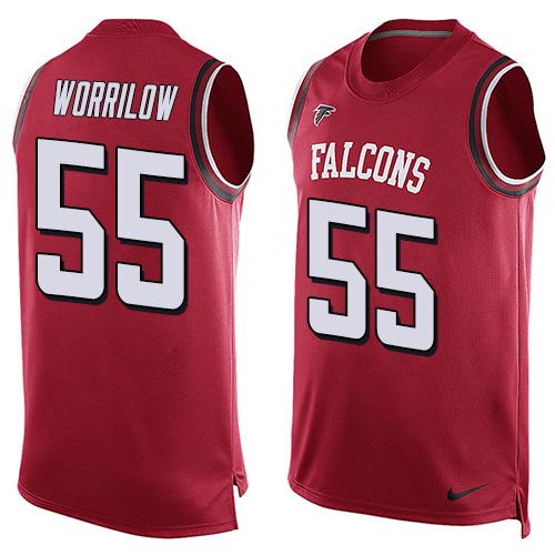 Mens Atlanta Falcons 55 Paul Worrilow Red Hot Pressing Player Name Number Nike Nfl Tank Top Jersey