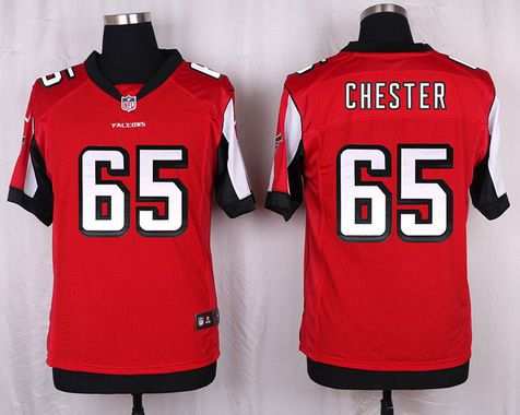 Mens Atlanta Falcons 65 Chris Chester Red Team Color Nfl Nike Elite Jersey