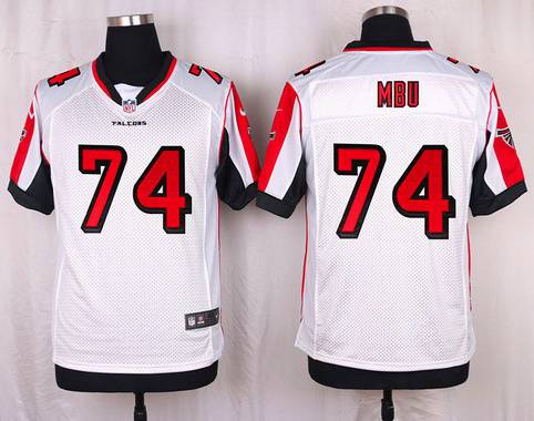 Mens Atlanta Falcons 74 Joey Mbu White Road Nfl Nike Elite Jersey
