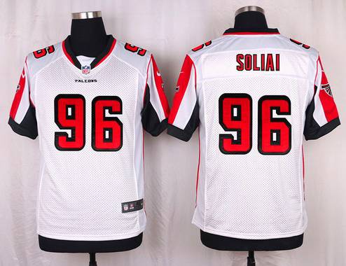 Mens Atlanta Falcons 96 Paul Soliai White Road Nfl Nike Elite Jersey