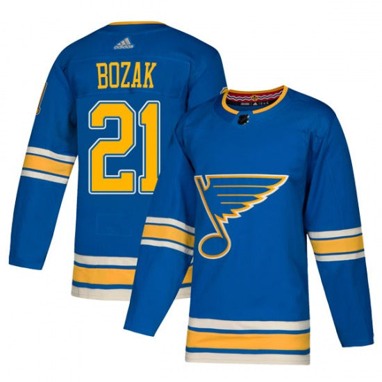 Mens Authentic St Louis Blues 21 Tyler Bozak Blue Alternate Official Adidas Jersey