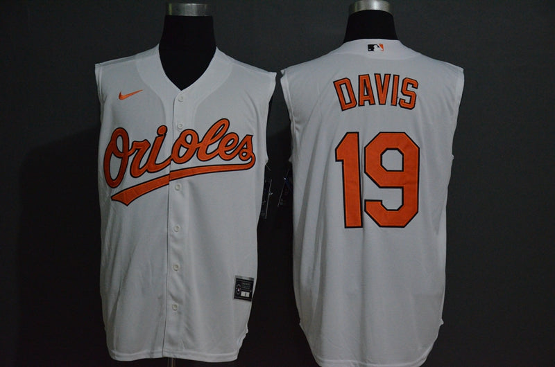 Mens Baltimore Orioles 19 Chris Davis White 2020 Cool And Refreshing Sleeveless Fan Stitched Mlb Nike Jersey