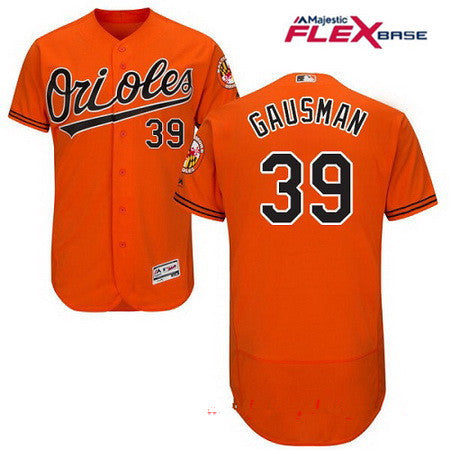 Mens Baltimore Orioles 39 Kevin Gausman Orange Alternate Stitched Mlb Majestic Flex Base Jersey