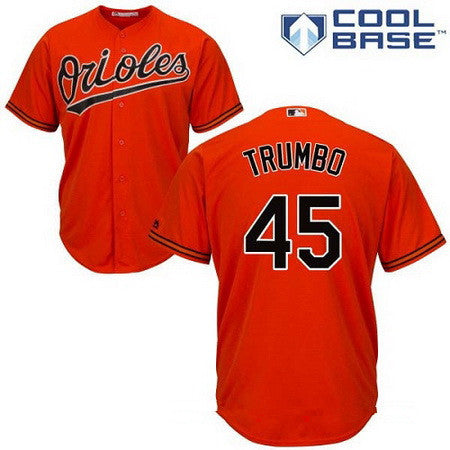 Mens Baltimore Orioles 45 Mark Trumbo Orange Alternate Stitched Mlb Majestic Cool Base Jersey