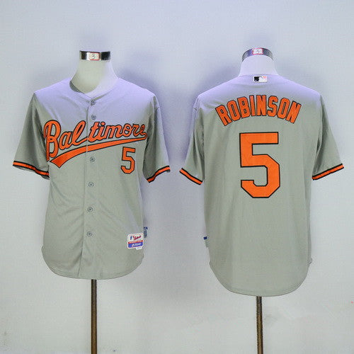 Mens Baltimore Orioles 5 Brooks Robinson Retired Gray Stitched Mlb Majestic Cool Base Jersey