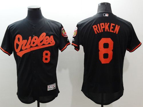 Mens Baltimore Orioles 8 Cal Ripken Black Flexbase Authentic Collection Stitched Mlb Jersey