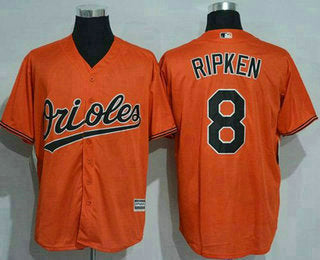 Mens Baltimore Orioles 8 Cal Ripken Orange New Cool Base Stitched Mlb Jersey