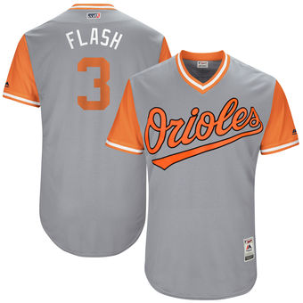 Mens Baltimore Orioles Ryan Flaherty Flash Majestic Gray 2017 Players Weekend Authentic Jersey