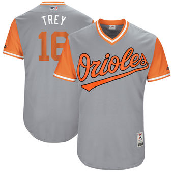 Mens Baltimore Orioles Trey Mancini Trey Majestic Gray 2017 Players Weekend Authentic Jersey