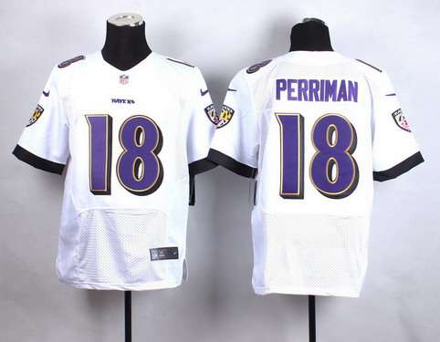Mens Baltimore Ravens 18 Breshad Perriman Nike White Elite Jersey
