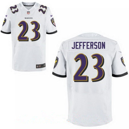 Mens Baltimore Ravens 23 Tony Jefferson White Road Stitched Nfl Nike Elite Jersey