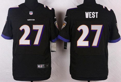Mens Baltimore Ravens 27 Terrance West Black Alternate Nfl Nike Elite Jersey