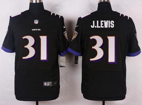 Mens Baltimore Ravens 31 Jamal Lewis Black Retired Player Nfl Nike Elite Jersey