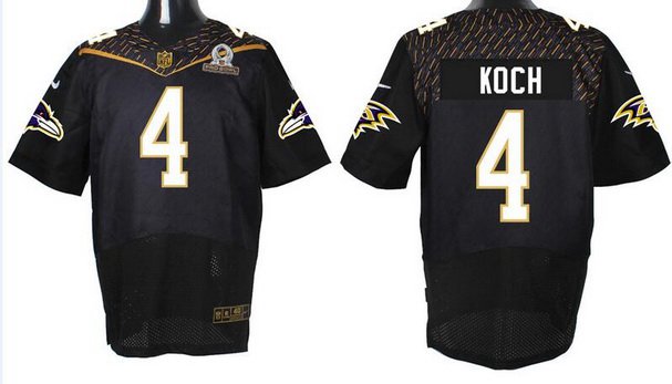 Mens Baltimore Ravens 4 Sam Koch Black 2016 Pro Bowl Nike Elite Jersey