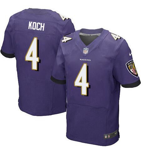 Mens Baltimore Ravens 4 Sam Koch Purple Team Color Nfl Nike Elite Jersey