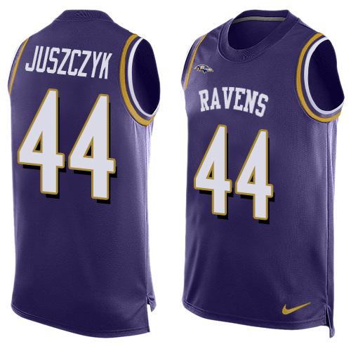 Mens Baltimore Ravens 44 Kyle Juszczyk Purple Hot Pressing Player Name Number Nike Nfl Tank Top Jersey
