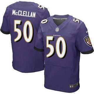 Mens Baltimore Ravens 50 Albert Mcclellan Purple Team Color Nfl Nike Elite Jersey