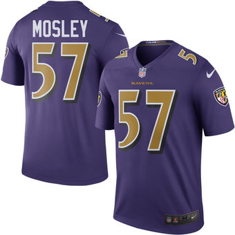 Mens Baltimore Ravens 57 Cj Mosley Nike Purple Color Rush Legend Jersey