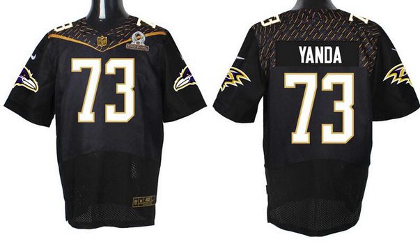 Mens Baltimore Ravens 73 Marshal Yanda Black 2016 Pro Bowl Nike Elite Jersey
