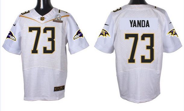 Mens Baltimore Ravens 73 Marshal Yanda White 2016 Pro Bowl Nike Elite Jersey
