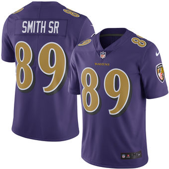 Mens Baltimore Ravens 89 Steve Smith Sr Nike Purple Color Rush Limited Jersey