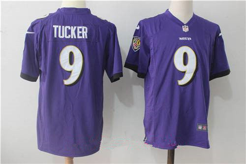 Mens Baltimore Ravens 9 Justin Tucker Purple Team Color Stitched Nfl Nike Game Jersey