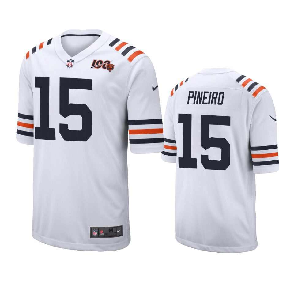 Mens Bears Eddy Pineiro White 100th Season Classic Game Jersey