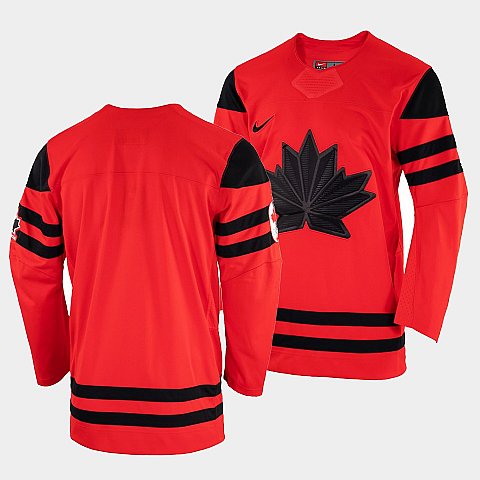 Mens Blank Canada Hockey Red 2022 Beijing Winter Olympic Away Rrplica Jersey