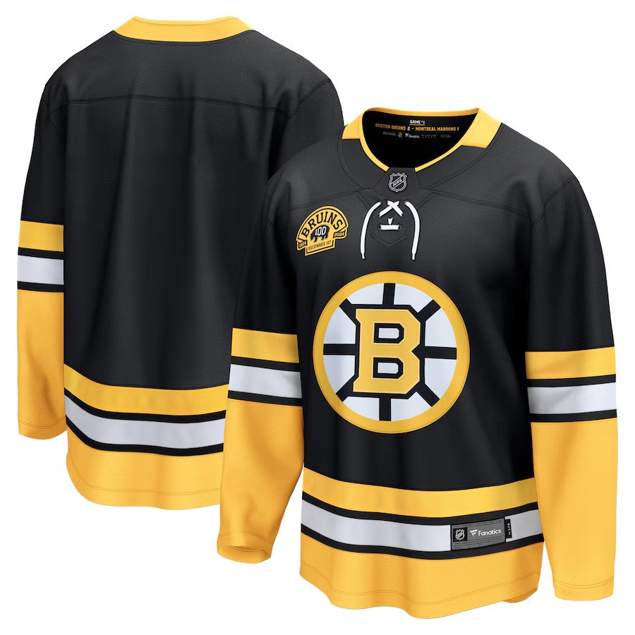Men's Boston Bruins 100th Anniversary Premier Breakaway Jersey Black