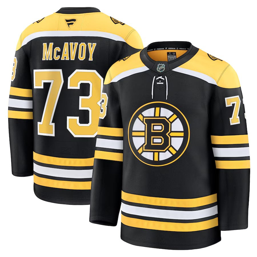 Men's Boston Bruins #73 Charlie McAvoy Home Premium Jersey Black