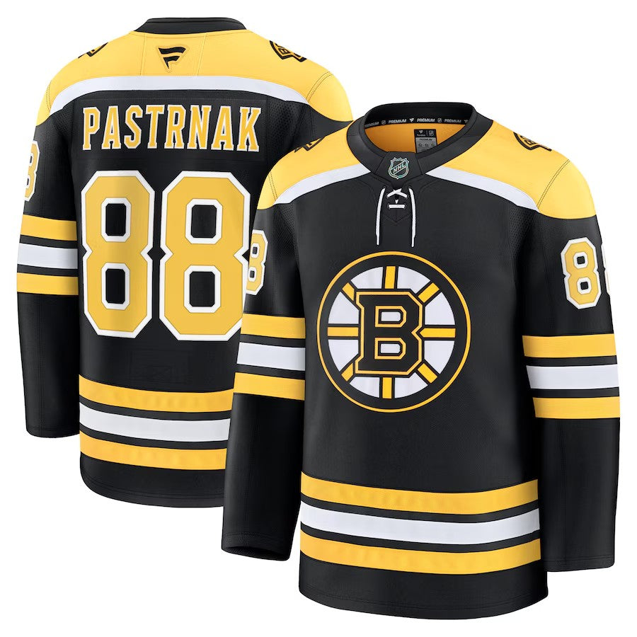 Men's Boston Bruins #88 David Pastrnak Home Premium Jersey Black