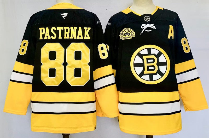 Men's Boston Bruins #88 David Pastrnak Jersey Stitched Yellow