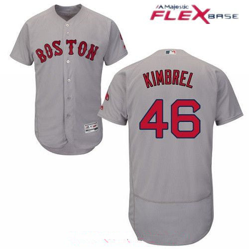 Mens Boston Red Sox 46 Craig Kimbrel Gray Road Stitched Mlb Majestic Flex Base Jersey