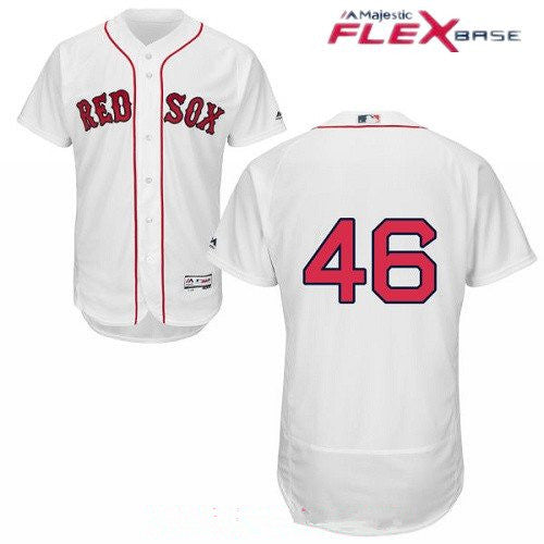 Mens Boston Red Sox 46 Craig Kimbrel White Home Stitched Mlb Majestic Flex Base Jersey