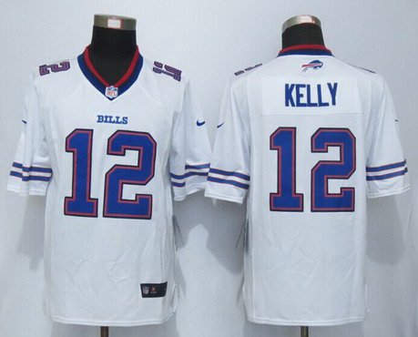 Mens Buffalo Bills 12 Jim Kelly White Retired Player Nfl Nike Limited Jersey