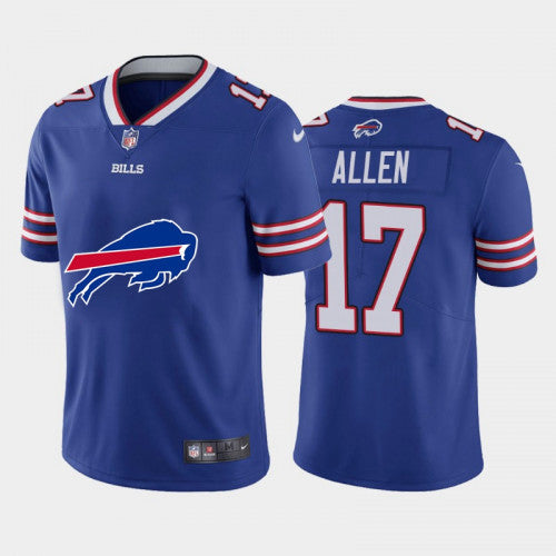 Mens Buffalo Bills 17 Josh Allen Blue 2020 Team Big Logo Limited Stitched Nfl Jersey