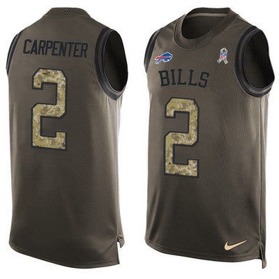 Mens Buffalo Bills 2 Dan Carpenter Green Salute To Service Hot Pressing Player Name Number Nike Nfl Tank Top Jersey