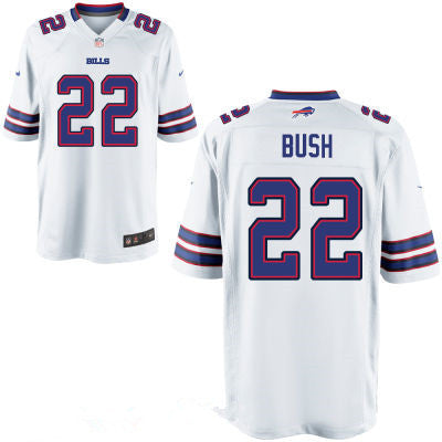 Mens Buffalo Bills 22 Reggie Bush White Road Stitched Nfl Nike Elite Jersey