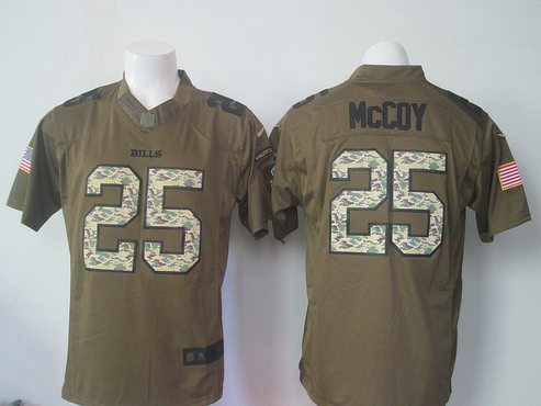 Mens Buffalo Bills 25 Lesean Mccoy Green Salute To Service 2015 Nfl Nike Limited Jersey