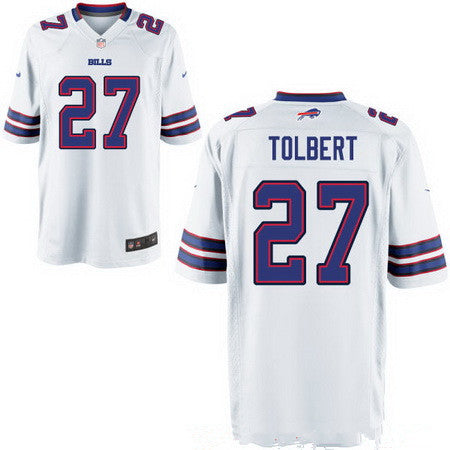 Mens Buffalo Bills 27 Mike Tolbert White Road Stitched Nfl Nike Elite Jersey
