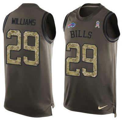 Mens Buffalo Bills 29 Karlos Williams Green Salute To Service Hot Pressing Player Name Number Nike Nfl Tank Top Jersey